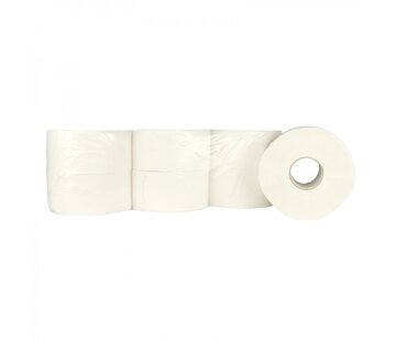 WC-Papier Jumbo Mini 100% Zellstoff - 2-lagiges Toilettenpapier - 12 Rollen à 180 Meter in Folie