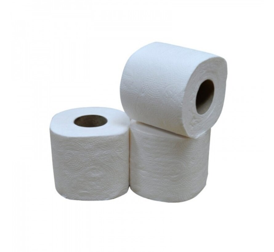 WC-Papier Traditionell 100% Zellstoff - 2-lagiges Toilettenpapier - 200 Blatt pro Rolle - 48 Rollen in Folie