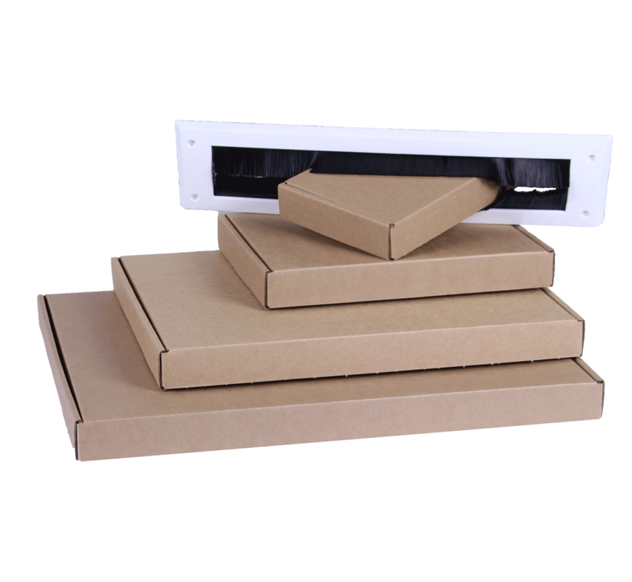 Briefkastenbox Wellpappe E-Welle 370 x 260 x 30 mm - XXL - Braun - Bündel mit 50 Versandkartons