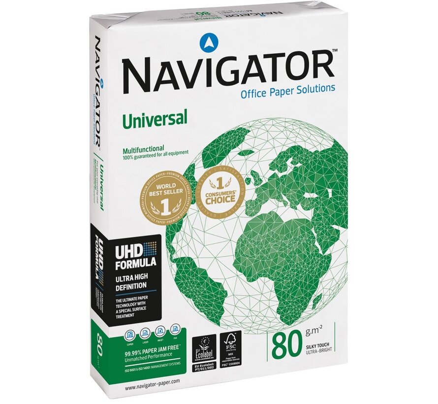 Navigator Universal - Druckerpapier A4 - 80 Gramm - Paket mit 500 Blatt