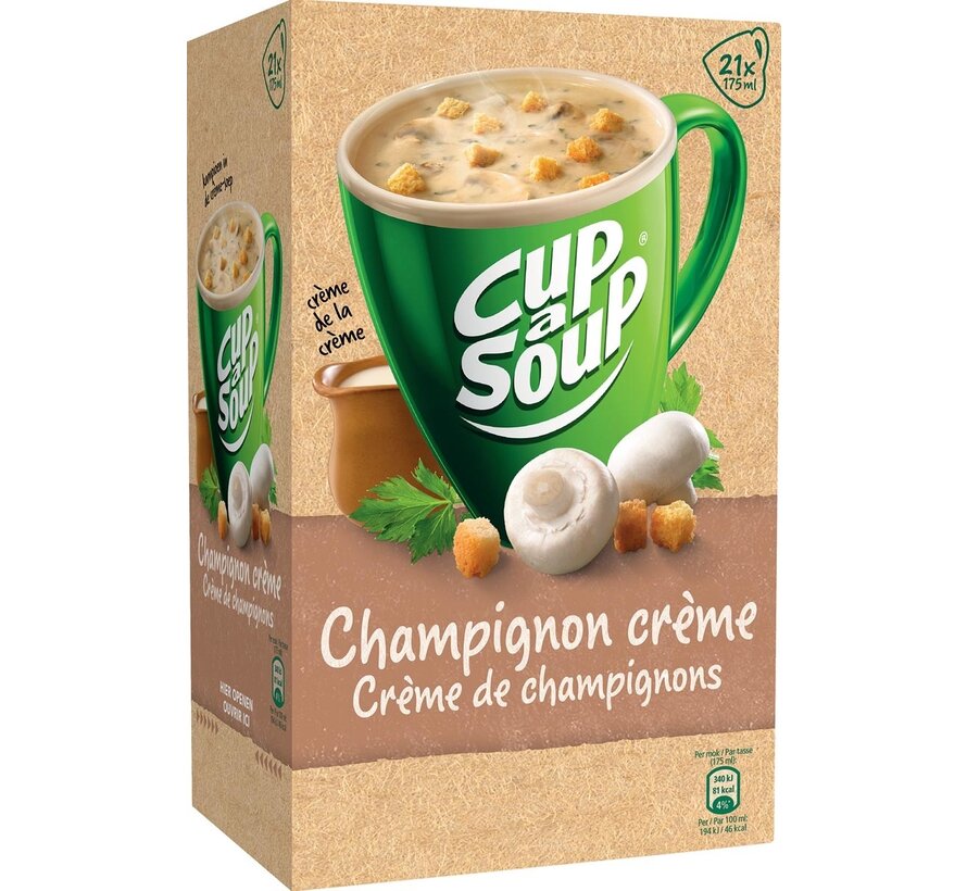 Cup-a-Soup - Champignoncremesuppe mit Croutons - Packung mit 21 Beuteln
