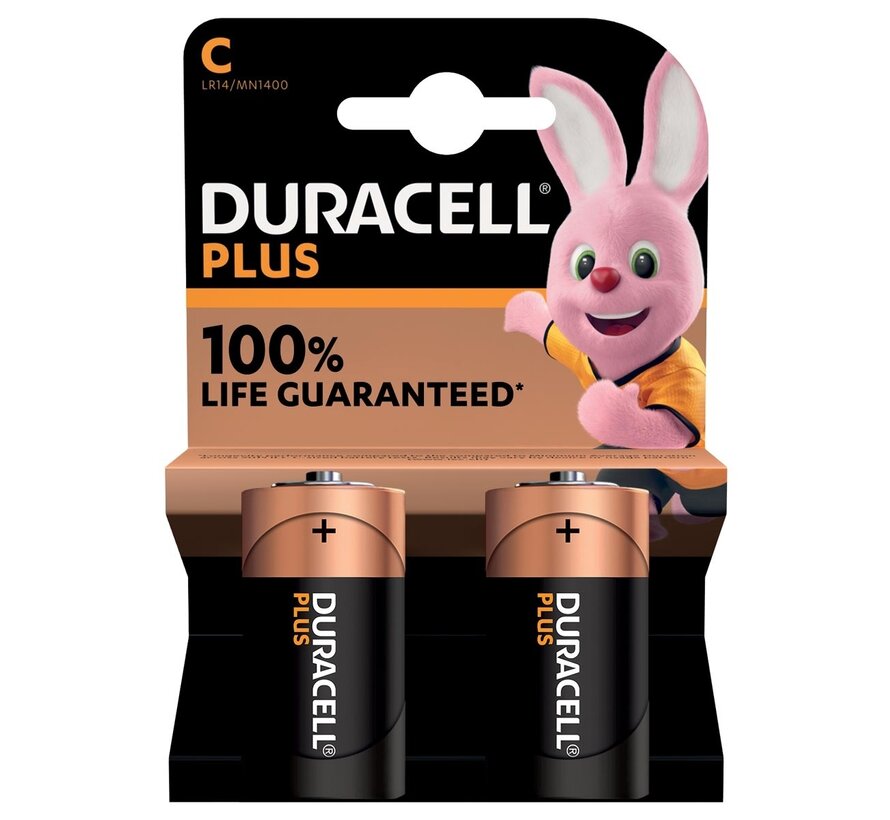 Duracell - Batterie Plus 100% - C - 2 Stück