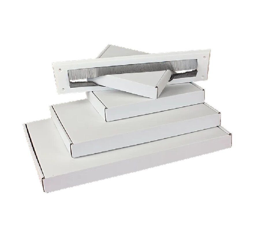 Briefkastenbox Wellpappe E-Welle 370 x 260 x 30 mm - XXL - Weiß - Bündel mit 50 Postkartons