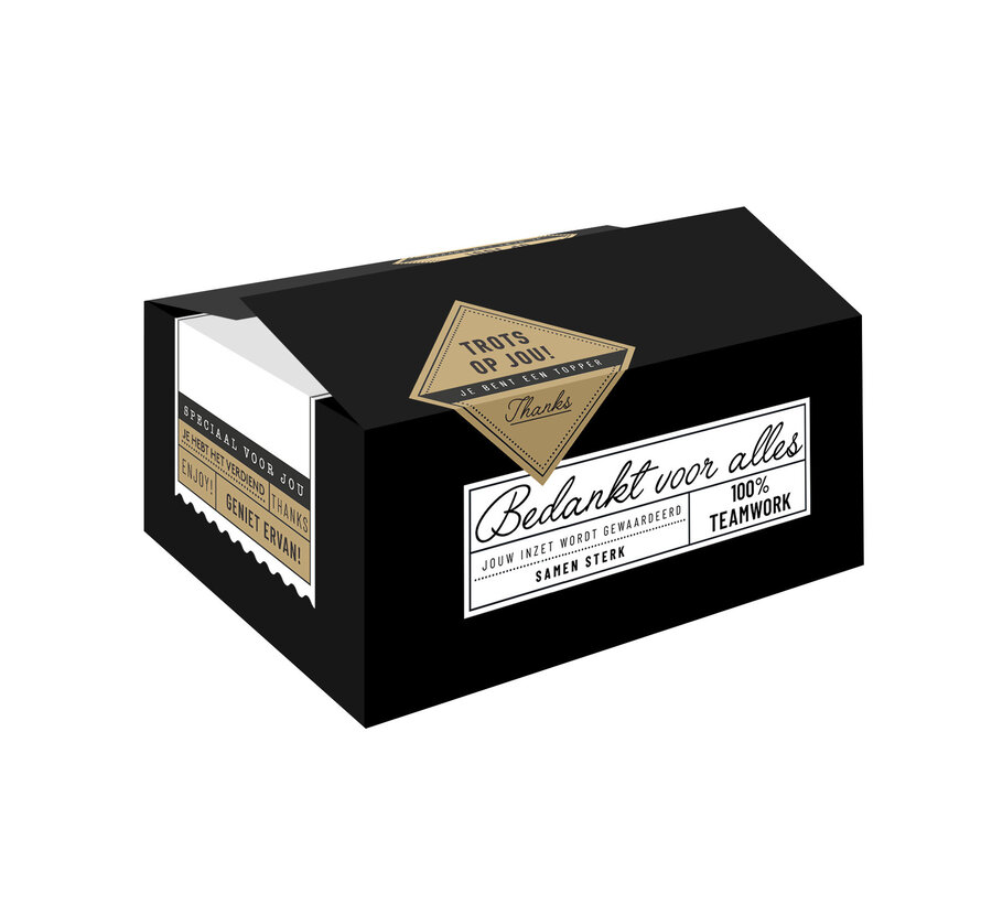 Geschenkboxen bedankt - schwarz - 490 x 390 x 270 mm - Bündel mit 15 Boxen