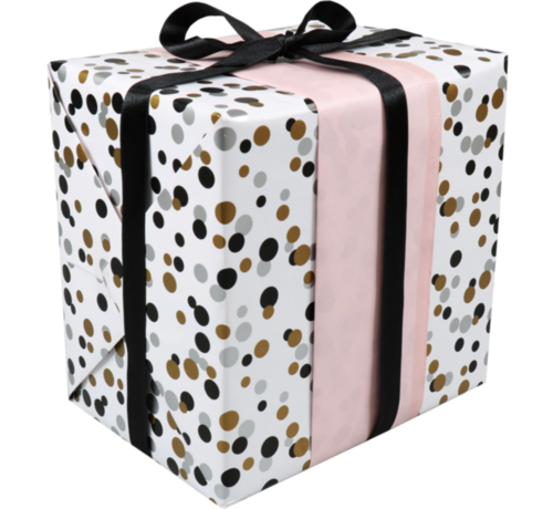 Geschenkpapier 200 Meter lang - 30 cm breit - 80g/m² - Thekenrolle - Konfetti - 1 Rolle