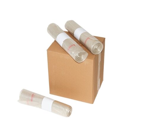 Knapzak LDPE-Rezyklat 300 Liter – 23 µm – mit Zugband – perforiert – 108 Säcke