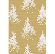 Geschenkpapier Thekenrolle - 200m x 50cm - 80gr/m² - Weihnachtsbäume - Gold/Schwarz