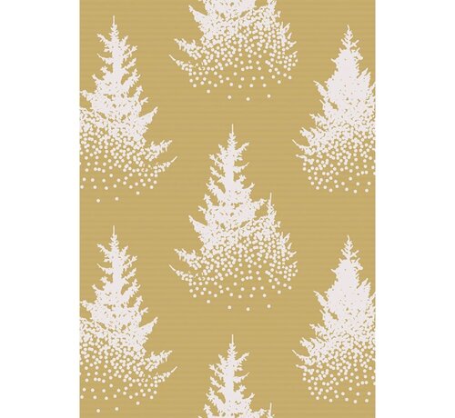 Geschenkpapier Thekenrolle - 200m x 50cm - 80gr/m² - Weihnachtsbäume - Gold/Schwarz