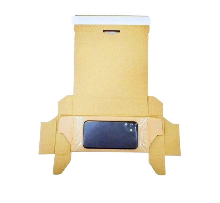 Fixierverpackung für Smartphones – 200 x 95 x 35 mm – Komplett mit Spannfolie