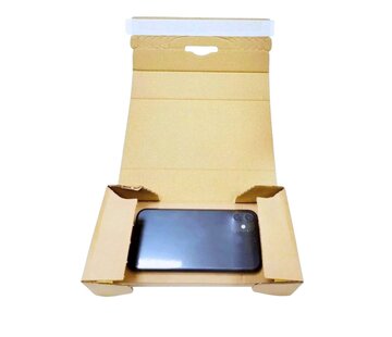 Fixierverpackung für Smartphones – 200 x 95 x 35 mm – Komplett mit Spannfolie