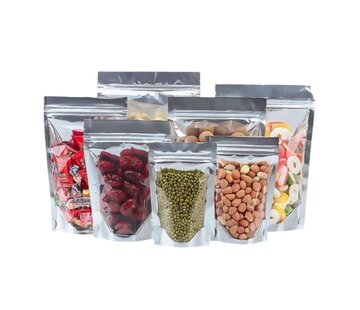 Transparente Standbodenbeutel mit metallisierter Rückseite - 1.800 ml - PET / METPET / CPP - Karton mit 250 Stück