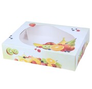 Catering-Box – Obst-Design – 26 x 22 x 7,5 cm – mit Sichtfenster – 100 Stück