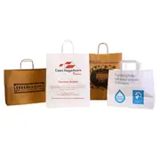 Bedruckte Papiertaschen – 35 x 14 x 41 cm – Im 100er-Pack – Auswahl an Farben und Griffen