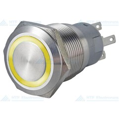 HTF Drukschakelaar met Ringverlichting Geel