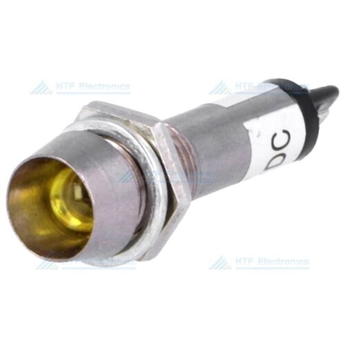 Ninigi LED Indicator Geel 12V, met metalen houder en geïntegreerde weerstand