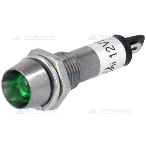 Ninigi LED Indicator Groen 12V, met metalen houder en geïntegreerde weerstand