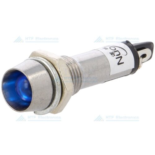 Ninigi LED Indicator Blauw 12V, met metalen houder en geïntegreerde weerstand