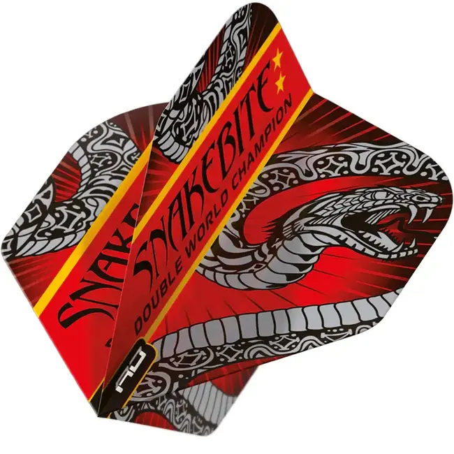 Red Dragon Peter Wright Right Snakebite Double World Champion Hardcore Standard Black & Red Dart Flights