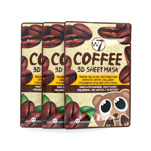 W7 3D Sheet Masker - Coffee (3 Stuks)