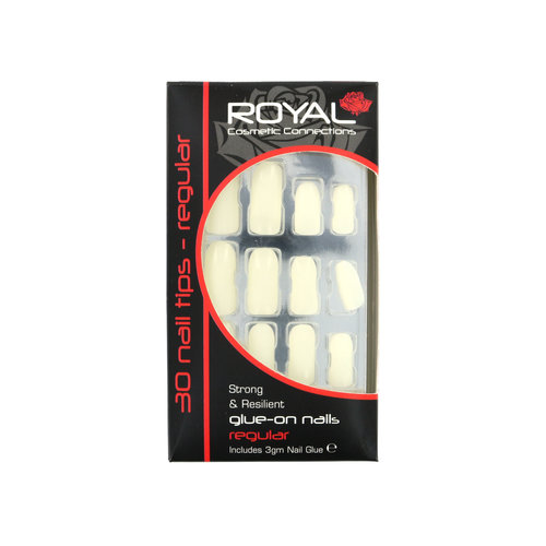 Royal 30 Glue-On Nail Tips - Natural (Avec de la colle à ongles)