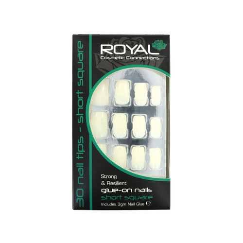 Royal 30 Short Square Glue-On (met nagellijm)