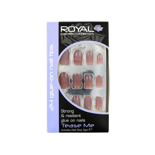 Royal 24 Round Glue-On Nail Tips - Tease Me (Avec de la colle à ongles)