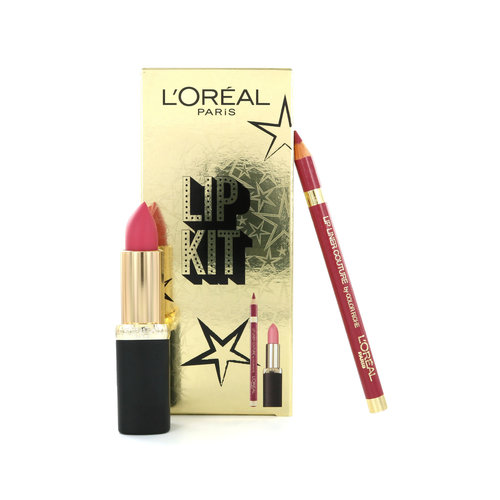 L'Oréal Lip Kit Color Riche Matte Crayon à lèvres & rouge à lèvres - 104 Strike A Rose + Lipliner 258 Berry Blush