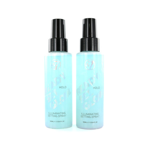 W7 Ready Set Glow Illuminating Setting Spray - Holo (2 pièces)