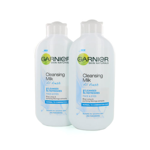 Garnier All Fresh Reinigingsmelk - 2 x 200 ml (voor normale en gecombineerde huid)