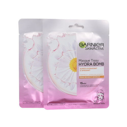 Garnier SkinActive Hydra Bomb Masque (2 pièces - Pour les peaux sèches et sensibles)