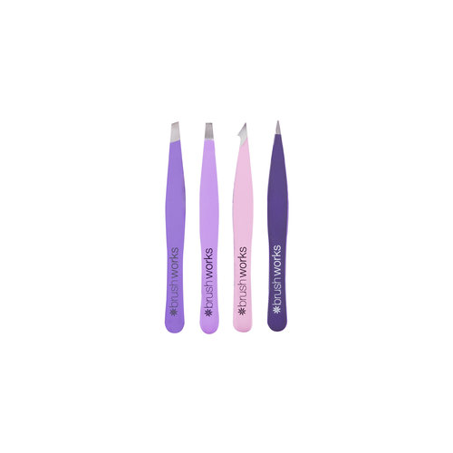 Brushworks HD 4 Piece Combination Pincet Set - Mixed