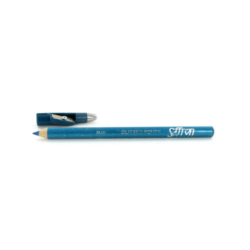 Saffron Glitter Crayon Yeux - Blue (Avec taille-crayon)