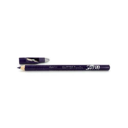 Saffron Glitter Crayon Yeux - Purple (Avec taille-crayon)
