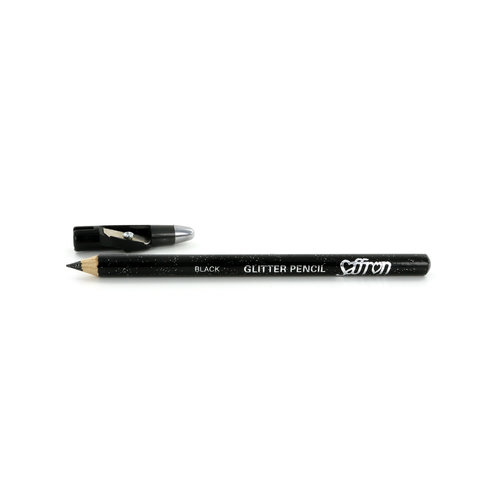 Saffron Glitter Crayon Yeux - Black (Avec taille-crayon)