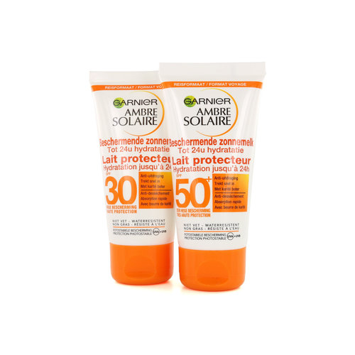 Garnier Ambre Solaire Travelsize Zonnebrandcrème - SPF 30 + SPF 50 (set van 2)