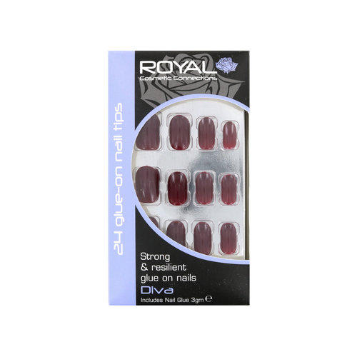 Royal 24 Glue-On Nail Tips - Diva (met nagellijm)