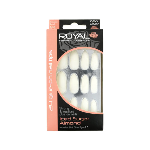 Royal 24 Glue-On Nail Tips - Iced Sugar Almond (met nagellijm)