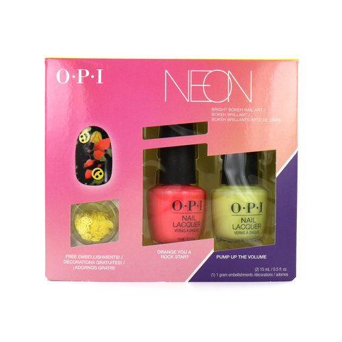 O.P.I Neon Collection Ensemble-Cadeau - Bright Bokeh Nail Art