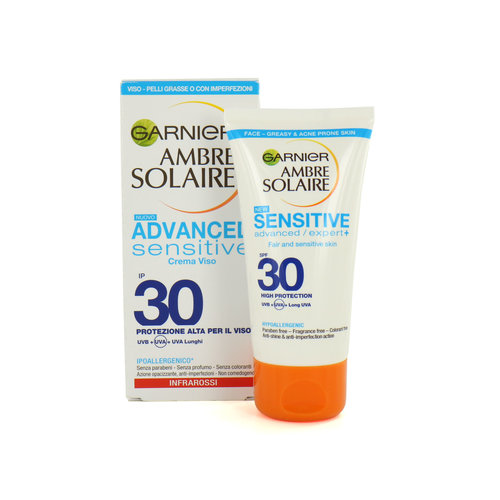 Garnier Ambre Solaire Advanced Sensitive SPF 30 Zonnebrandcrème - 50 ml (buitenlandse verpakking)