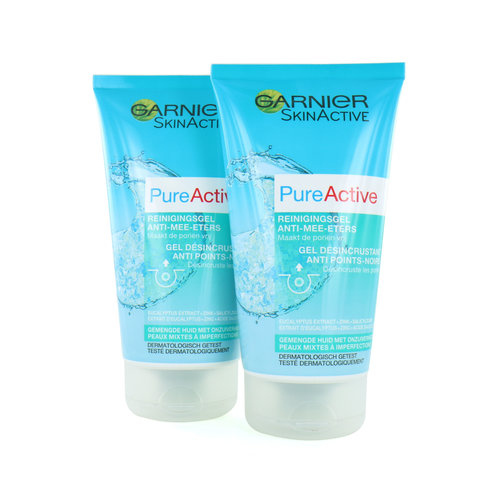 Garnier PureActive Reinigingsgel Anti-mee-eters - 150 ml (Set van 2)