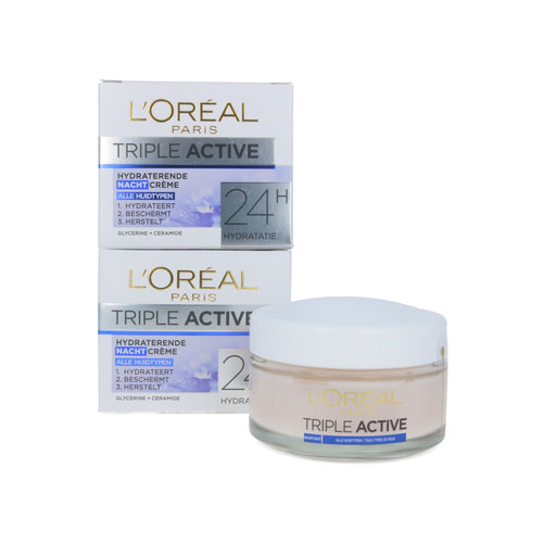 L'Oréal Triple Active 24H Nachtcrème - 50 ml (2 stuks)