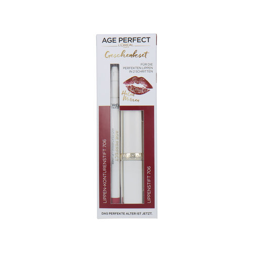 L'Oréal Age Perfect Lipstick + Lipliner Ensemble-Cadeau - 706 Perfect Burgundy