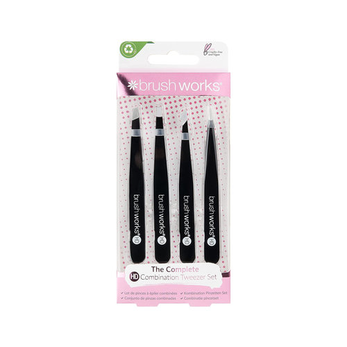 Brushworks HD 4 Piece Combination Brucelles - Black