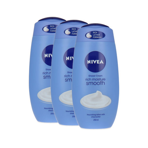 Nivea Rich Moisture Smooth Shower Cream - 250 ml (3 pièces)