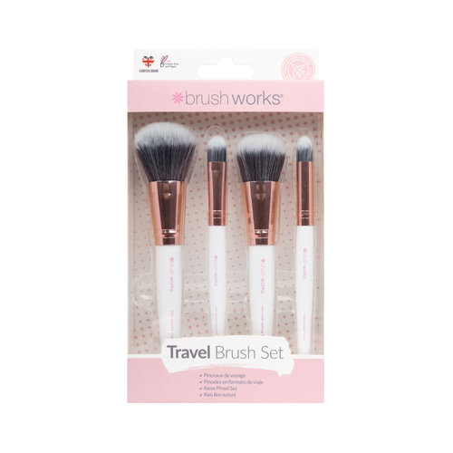 Brushworks Travel Makeup Brush Set - White