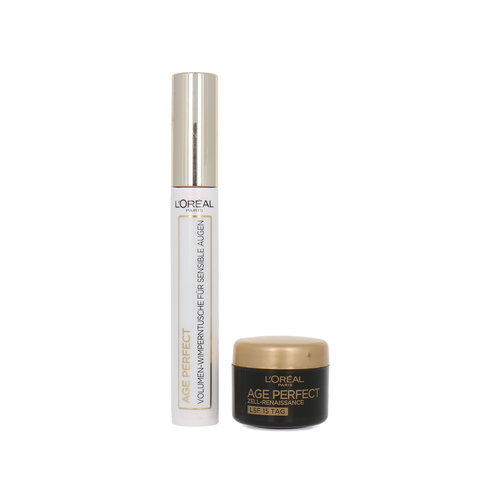 L'Oréal Age Perfect Cadeauset - Mascara black + 4 ml Age Perfect Cell Renaissance Daycream
