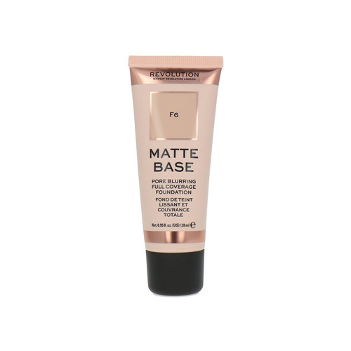 Makeup Revolution Matte Base Pore Blurring Full Coverage Foundation - F6