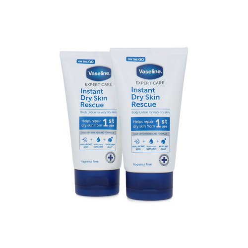 Vaseline Expert Care Instant Dry Skin Rescue Body Lotion - Fragrance Free 2 x 75 ml (2 stuks)