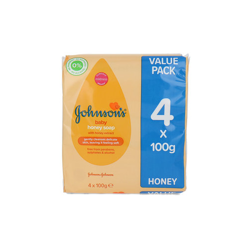Johnson's Baby Honey Soap - 100 gram (4 stuks)