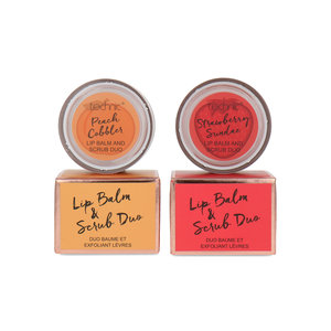 Lip Balm and Scrub Duo - Peach Cobbler + Strawberry Sundae (Ensemble de 2)